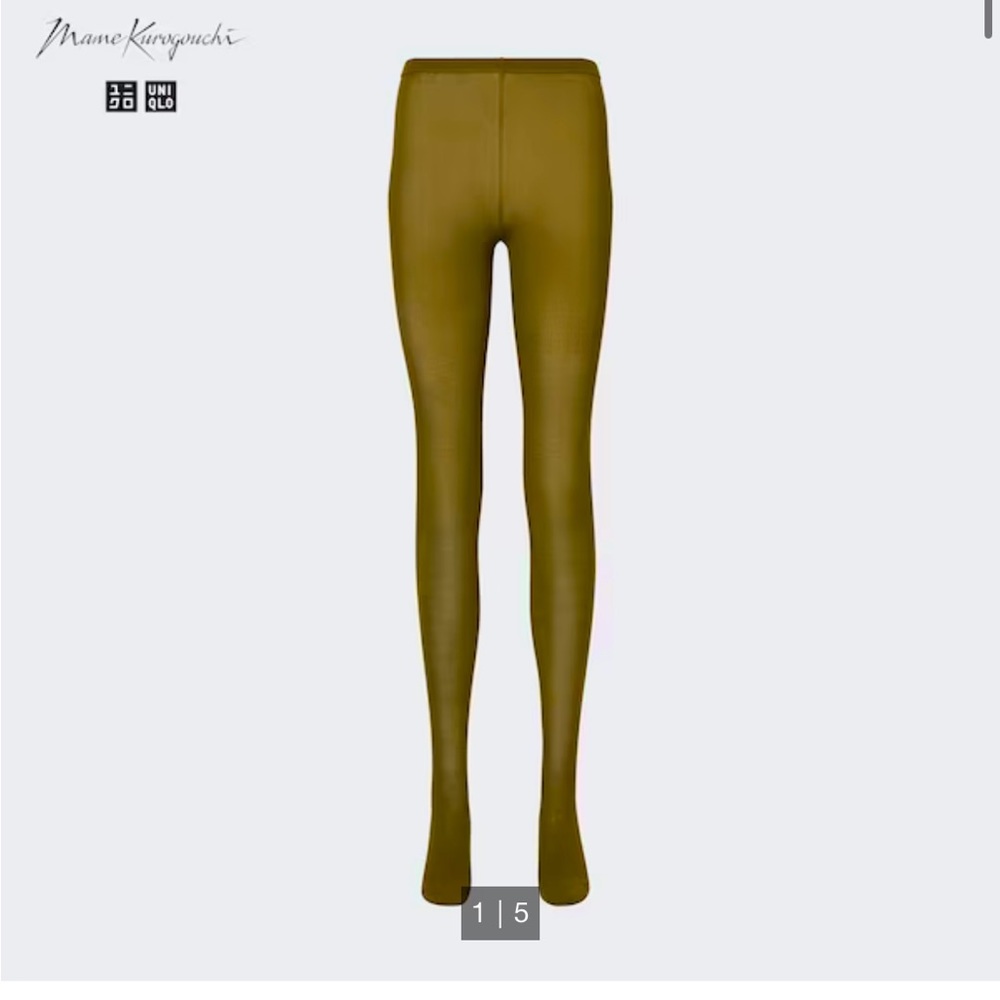 Mame Kurogouchi c Uniqlo HEATTECH Sheer Knitted Tights M